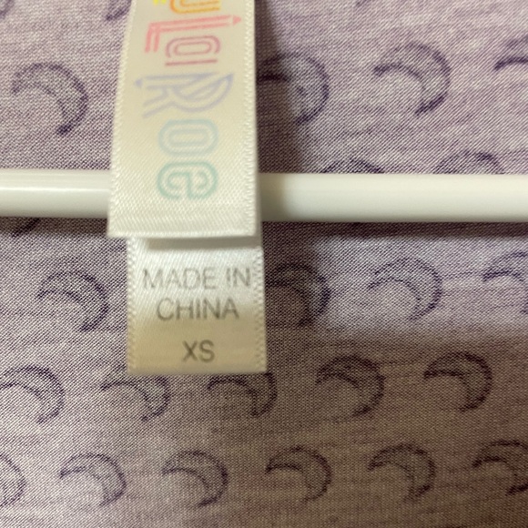 LuLaRoe Purple Patterned Short Sleeve Top - Picture 3 of 3